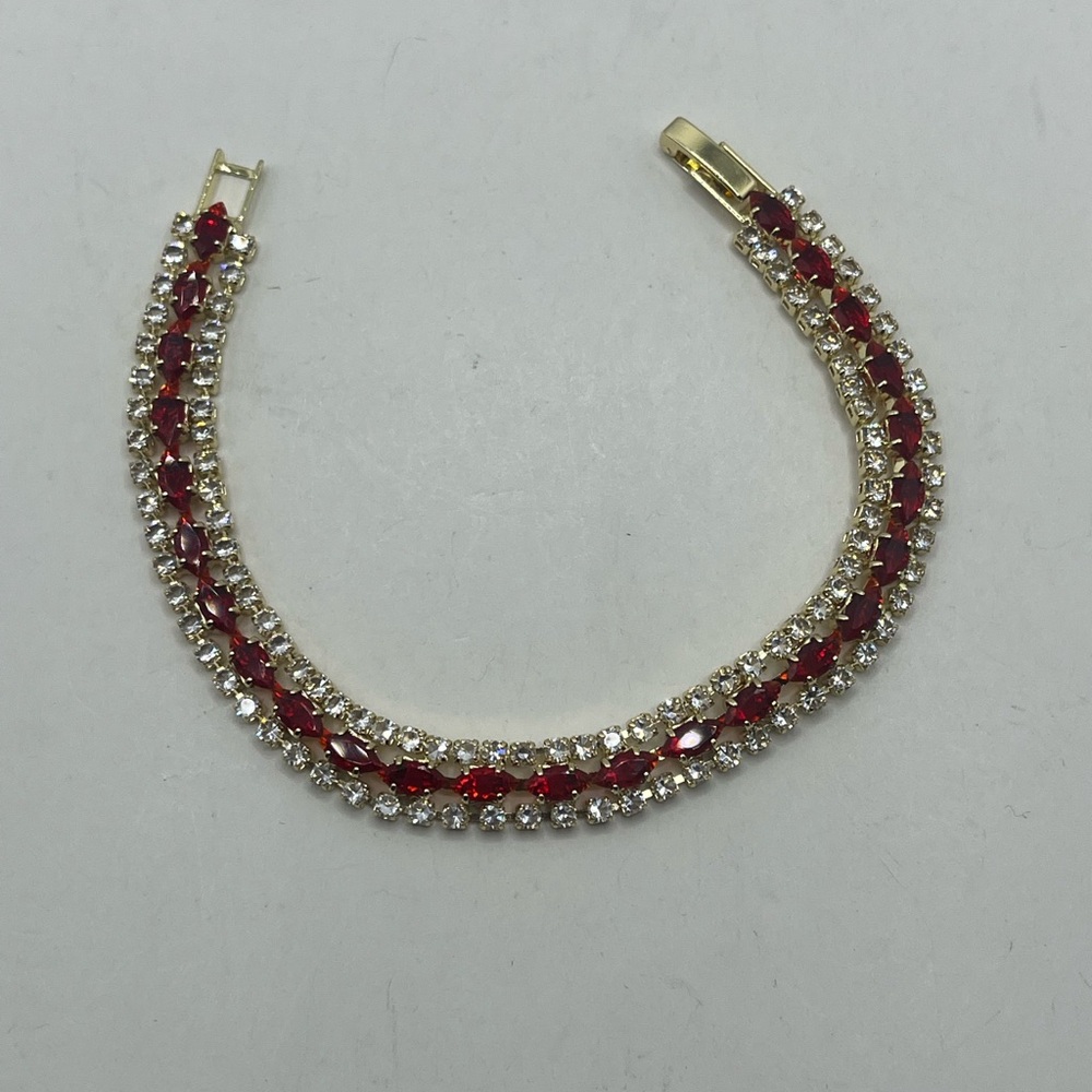 Gold plated Elegant Red and Gold Bracelet